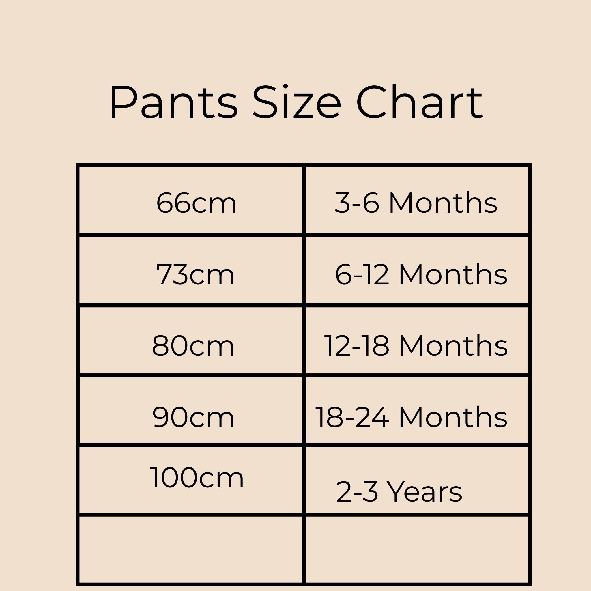 baby outfit set size chart toddler