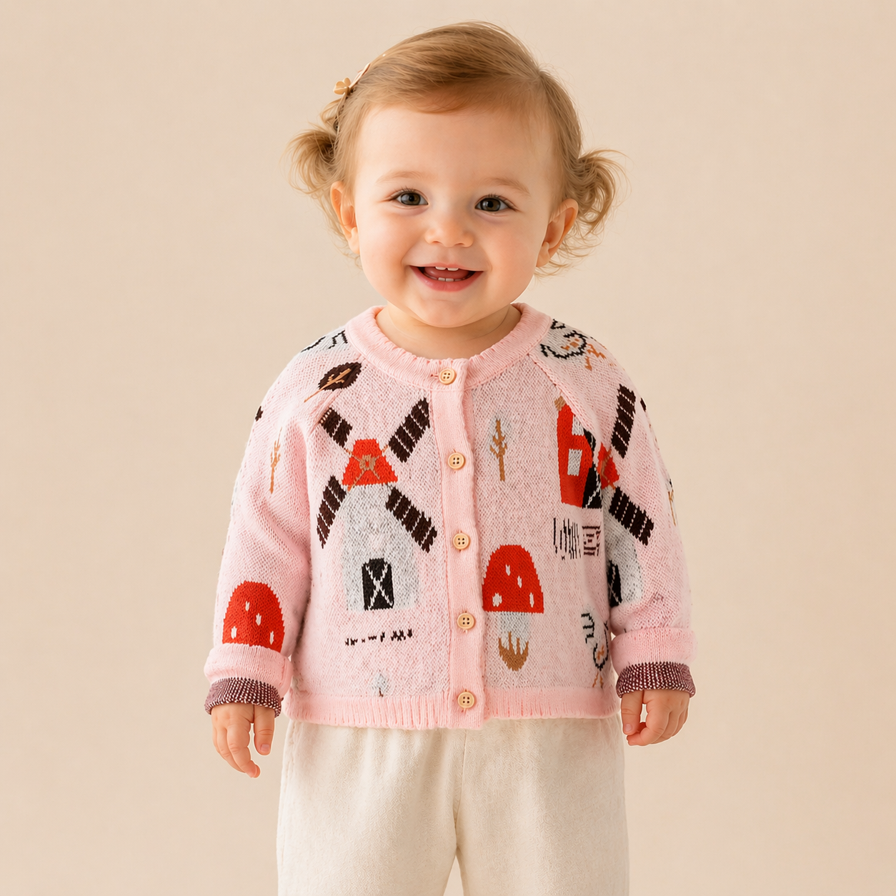 Pink baby knit cardigan